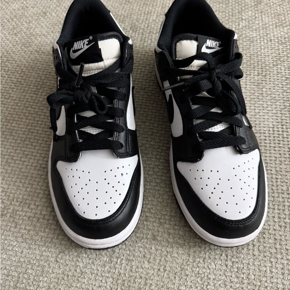 Nike Black and White Dunks Sneakers High-Top Leather